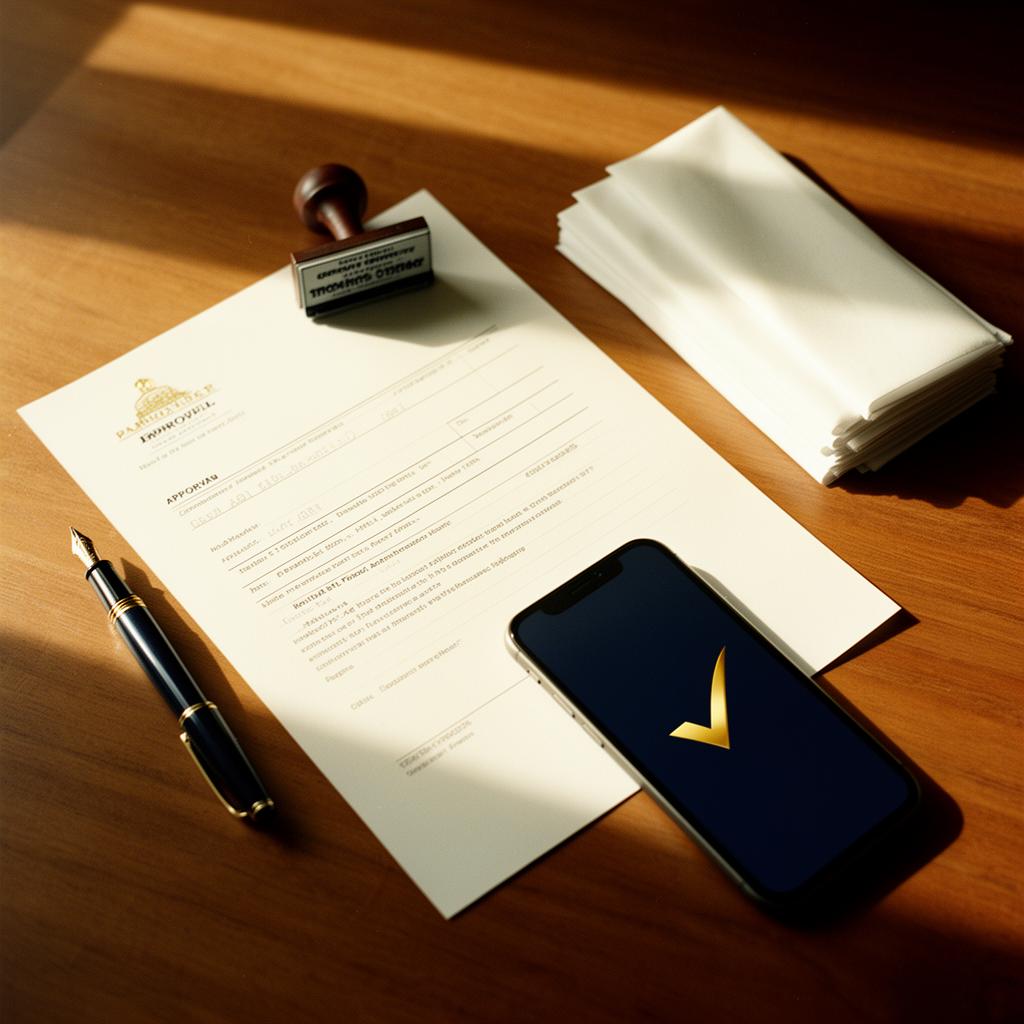 Approved financing application on a desk