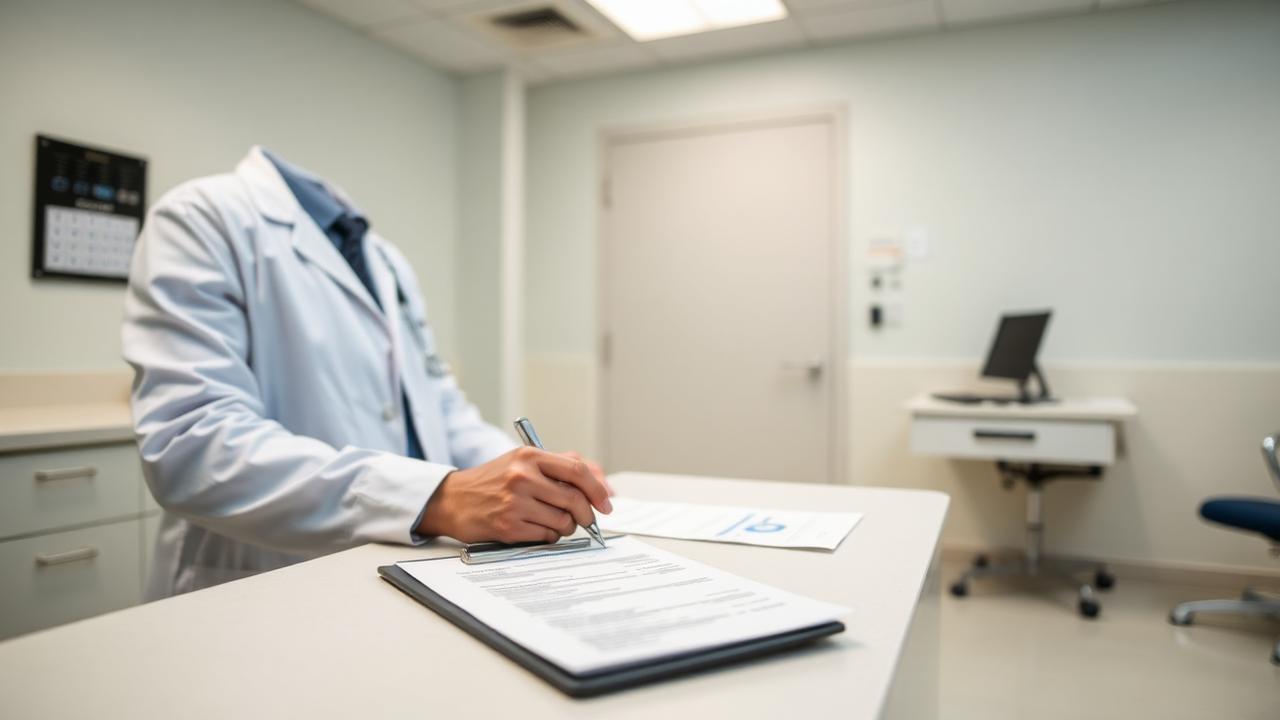 Clinical exam room prepared for a C&P exam